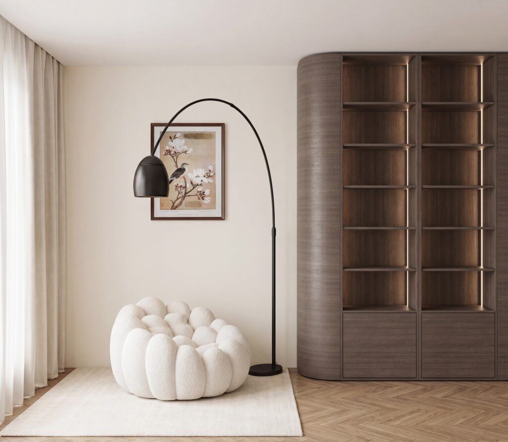 Armoire-bibliothèque de chambre Alba en noyer
